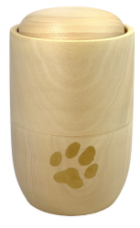 Preview: Tierurne aus massivem Lindenholz mit Pfote 0,5 Ltr.